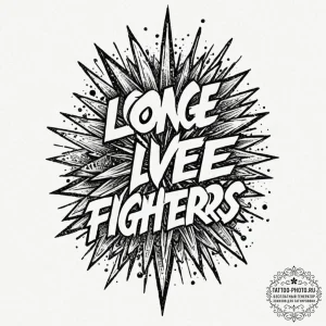 Trash polka art of the "long live the fighter... - эскиз тату (№1751152699_0, 28.06.2025 23:18) — tattoo-photo.ru