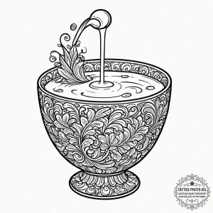 A shot of a glass of milk being poured into a... - эскиз тату (№1751153235_0, 28.06.2025 23:27) — tattoo-photo.ru