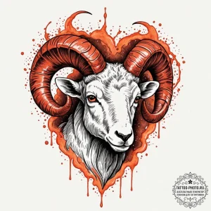 Tattoo sketch an aries ram's head, dissolving... - эскиз тату (№1751153353_0, 28.06.2025 23:29) — tattoo-photo.ru