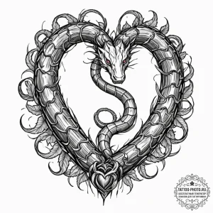 Tattoo sketch an uroboros serpent forming a p... - эскиз тату (№1751154172_0, 28.06.2025 23:42) — tattoo-photo.ru
