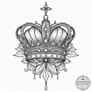 Tattoo sketch a subtle crown outline over a n... - эскиз тату (№1751154482_0, 28.06.2025 23:48) — tattoo-photo.ru