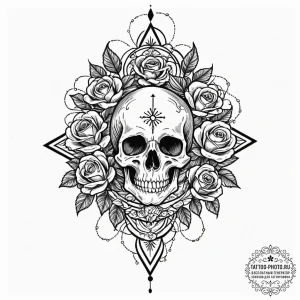 Tattoo design a beautiful, intricate flower t... - эскиз тату (№1751155152_0, 28.06.2025 23:59) — tattoo-photo.ru