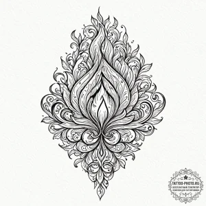 Tattoo sketch a powerful, abstract flame., ar... - эскиз тату (№1751155251_0, 29.06.2025 00:00) — tattoo-photo.ru