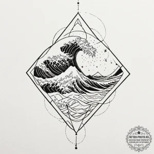 Tattoo sketch a subtle "wave" of emotion movi... - эскиз тату (№1751156587_0, 29.06.2025 00:23) — tattoo-photo.ru