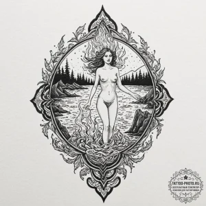 Tattoo design: a depiction of the ritual burn... - эскиз тату (№1751156694_0, 29.06.2025 00:24) — tattoo-photo.ru