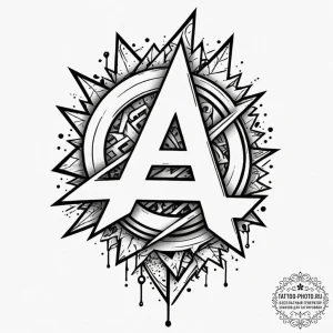 Anarchy, artistic tattoo sketch, new school t... - эскиз тату (№1751157234_0, 29.06.2025 00:33) — tattoo-photo.ru