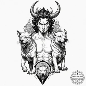 A graphic novel portrait of hades, the greek... - эскиз тату (№1751157638_0, 29.06.2025 00:40) — tattoo-photo.ru