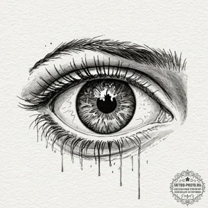 A photorealistic rendering of a human eye, sh... - эскиз тату (№1751157849_0, 29.06.2025 00:44) — tattoo-photo.ru