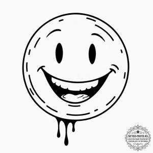 A minimalist tattoo of the comedian's smiley... - эскиз тату (№1751158527_0, 29.06.2025 00:55) — tattoo-photo.ru