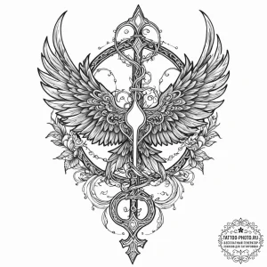 A linework tattoo of the atreides hawk symbol... - эскиз тату (№1751158823_0, 29.06.2025 01:00) — tattoo-photo.ru