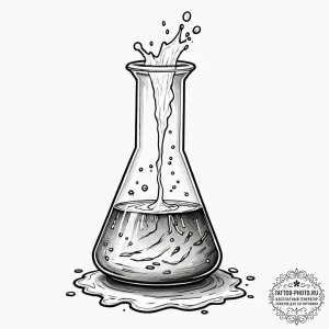 Tattoo design a futuristic laboratory beaker... - эскиз тату (№1751159239_0, 29.06.2025 01:07) — tattoo-photo.ru