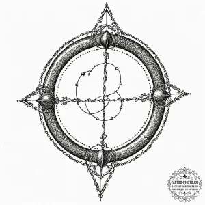 A minimalist tattoo design of the one ring, w... - эскиз тату (№1751159339_0, 29.06.2025 01:08) — tattoo-photo.ru