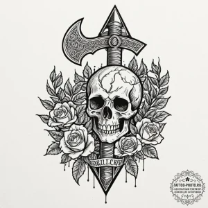A powerful tattoo design of perun's axe, inte... - эскиз тату (№1751159550_0, 29.06.2025 01:12) — tattoo-photo.ru
