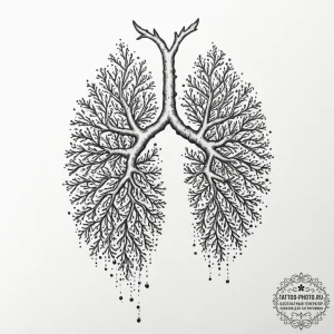 Tattoo sketch a person's lungs, filled with d... - эскиз тату (№1751159835_0, 29.06.2025 01:17) — tattoo-photo.ru