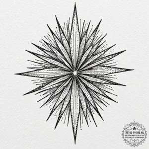 Tattoo sketch a starburst effect emanating fr... - эскиз тату (№1751160466_0, 29.06.2025 01:27) — tattoo-photo.ru