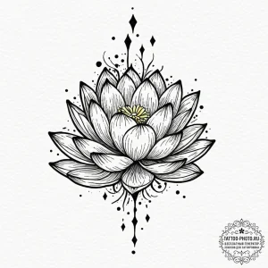 Tattoo sketch a lotus flower with roots that... - эскиз тату (№1751160571_0, 29.06.2025 01:29) — tattoo-photo.ru