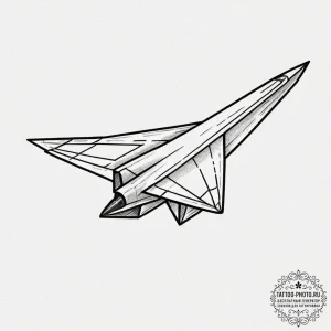 A paper airplane turning into a real plane, t... - эскиз тату (№1751161391_0, 29.06.2025 01:43) — tattoo-photo.ru