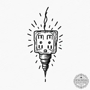 Tattoo design a simple "plug and socket" symb... - эскиз тату (№1751162085_0, 29.06.2025 01:54) — tattoo-photo.ru