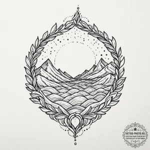 Tattoo design an abstract ripple effect from... - эскиз тату (№1751162936_0, 29.06.2025 02:08) — tattoo-photo.ru