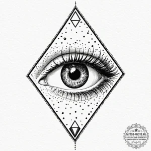 Tattoo design a powerful and serene eye, conv... - эскиз тату (№1751163150_0, 29.06.2025 02:12) — tattoo-photo.ru