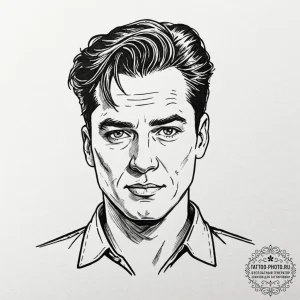 A linework design of the johnny cab from tota... - эскиз тату (№1751164470_0, 29.06.2025 02:34) — tattoo-photo.ru