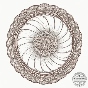Spiral, tattoo sketch design, on a clean whit... - эскиз тату (№1751165422_0, 29.06.2025 02:50) — tattoo-photo.ru