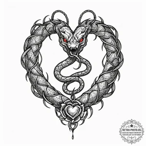 Tattoo sketch an uroboros serpent forming a p... - эскиз тату (№1751166545_0, 29.06.2025 03:09) — tattoo-photo.ru