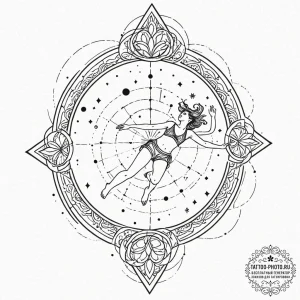 Tattoo sketch a person diving headfirst into... - эскиз тату (№1751166647_0, 29.06.2025 03:10) — tattoo-photo.ru