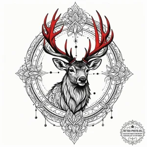 A linework tattoo of harry's stag patronus, e... - эскиз тату (№1751166748_0, 29.06.2025 03:12) — tattoo-photo.ru