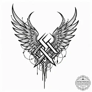 93. tattoo sketch: "vetar" rune subtly integr... - эскиз тату (№1751167785_0, 29.06.2025 03:29) — tattoo-photo.ru