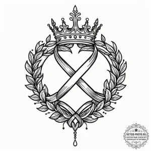 Tattoo design a crown intertwined with an inf... - эскиз тату (№1751168181_0, 29.06.2025 03:36) — tattoo-photo.ru