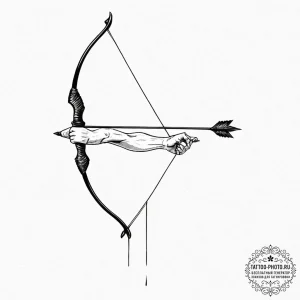 Tattoo design an archer's bow with an arrow n... - эскиз тату (№1751168879_0, 29.06.2025 03:47) — tattoo-photo.ru