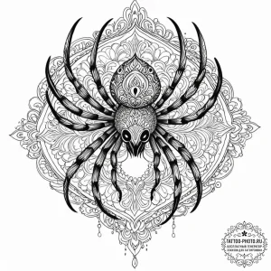 Peacock spider, tattoo drawing outline, black... - эскиз тату (№1751169627_0, 29.06.2025 04:00) — tattoo-photo.ru