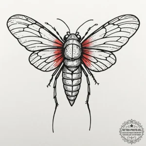 Tattoo design a cicada with wings that look l... - эскиз тату (№1751170260_0, 29.06.2025 04:11) — tattoo-photo.ru