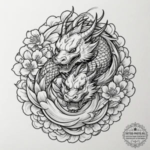 Tattoo design a serene face with deep, though... - эскиз тату (№1751172980_0, 29.06.2025 04:56) — tattoo-photo.ru