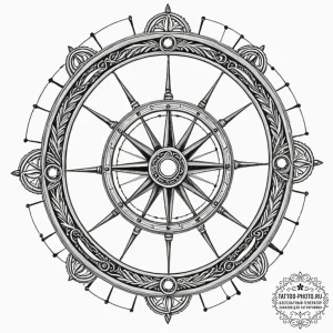 Tattoo sketch a heavy ship's wheel, symbolizi... - эскиз тату (№1751175199_0, 29.06.2025 05:33) — tattoo-photo.ru