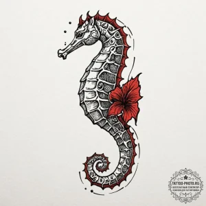 Tattoo sketch a small, stylized seahorse, sym... - эскиз тату (№1751175514_0, 29.06.2025 05:38) — tattoo-photo.ru