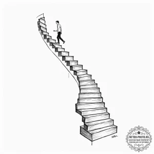 Tattoo sketch a single, detached step from a... - эскиз тату (№1751176272_0, 29.06.2025 05:51) — tattoo-photo.ru