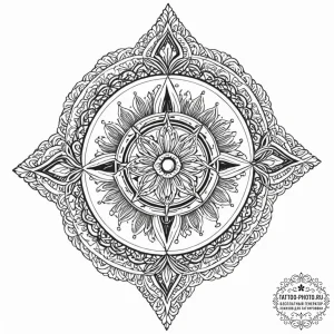 Tattoo design: a kolovrat with interwoven pat... - эскиз тату (№1751177462_0, 29.06.2025 06:11) — tattoo-photo.ru