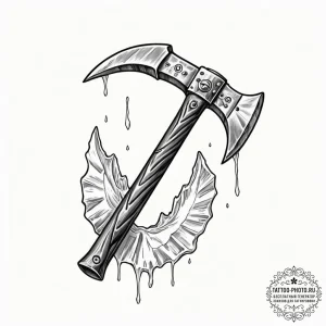 Tattoo sketch a climbing axe embedded in ice,... - эскиз тату (№1751177985_0, 29.06.2025 06:19) — tattoo-photo.ru