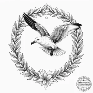 Seagull, tattoo flash sheet design, dotwork s... - эскиз тату (№1751180042_0, 29.06.2025 06:54) — tattoo-photo.ru
