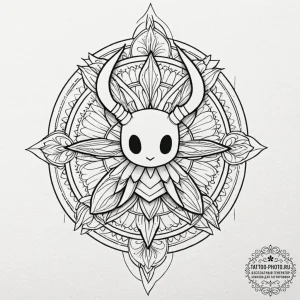 The knight from hollow knight, tattoo drawing... - эскиз тату (№1751180347_0, 29.06.2025 06:59) — tattoo-photo.ru