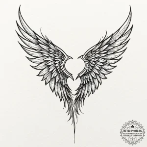 Tattoo sketch a pair of wings, one on each pe... - эскиз тату (№1751180566_0, 29.06.2025 07:02) — tattoo-photo.ru