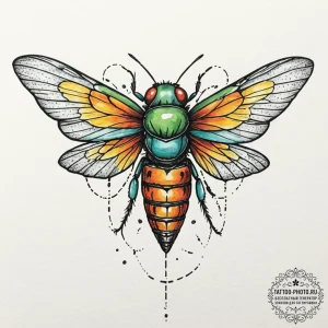 Tattoo sketch a cicada with wings that look l... - эскиз тату (№1751180856_0, 29.06.2025 07:07) — tattoo-photo.ru