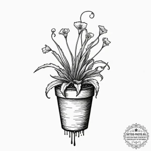 Tattoo design a carnivorous plant, like a ven... - эскиз тату (№1751180957_0, 29.06.2025 07:09) — tattoo-photo.ru
