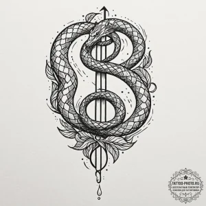 Tattoo design an uroboros serpent, its body m... - эскиз тату (№1751181173_0, 29.06.2025 07:12) — tattoo-photo.ru