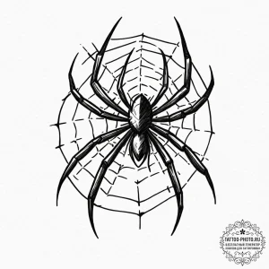 A minimalist tattoo of the spider-man logo fr... - эскиз тату (№1751181462_0, 29.06.2025 07:17) — tattoo-photo.ru
