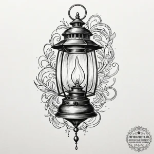 Tattoo sketch a beautiful, intricate lantern... - эскиз тату (№1751182024_0, 29.06.2025 07:27) — tattoo-photo.ru