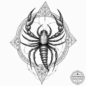 Tattoo design a scorpio scorpion with the "de... - эскиз тату (№1751183300_0, 29.06.2025 07:48) — tattoo-photo.ru