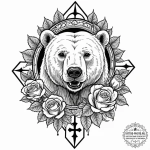 Polar bear, concept art for tattoo, detailed... - эскиз тату (№1751185593_0, 29.06.2025 08:26) — tattoo-photo.ru
